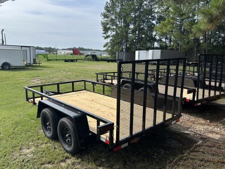 New 2027 Down 2 Earth 76x12 Utility Trailer, Tubing Top Rail, Tubing Spring Assisted Ramp Gate , Brakes on Both Axles