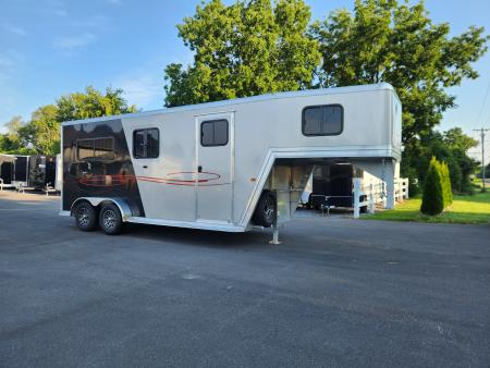 New 2026 Frontier Trailers 2 Horse Gooseneck Stock / Stock Combo Trailer