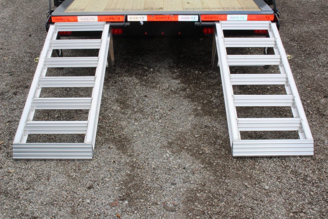 New 2027 Moritz ELBH 7' x 18' Low Pro - Aluminum Ramps - Equipment Trailer - 14000# GVW