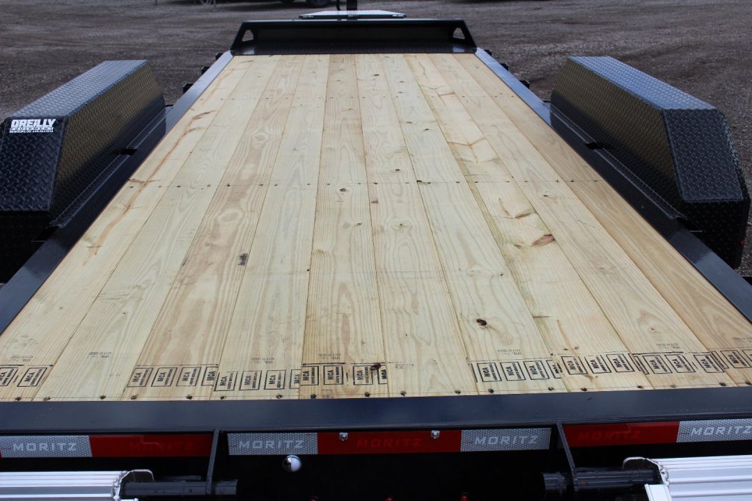 New 2027 Moritz ELBH 7' x 18' Low Pro - Aluminum Ramps - Equipment Trailer - 14000# GVW