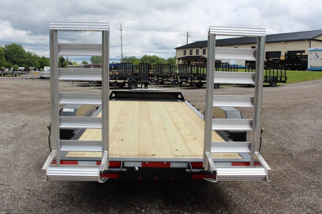 New 2027 Moritz ELBH 7' x 18' Low Pro - Aluminum Ramps - Equipment Trailer - 14000# GVW