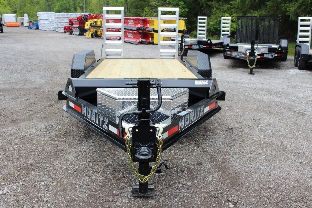 New 2027 Moritz ELBH 7' x 18' Low Pro - Aluminum Ramps - Equipment Trailer - 14000# GVW