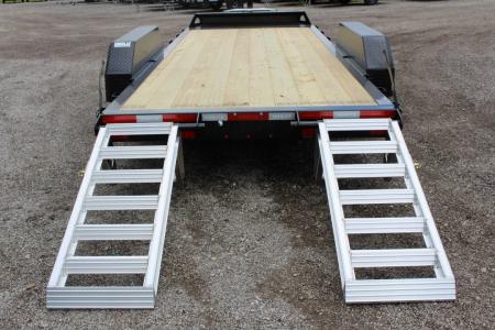 New 2027 Moritz ELBH 7' x 18' Low Pro - Aluminum Ramps - Equipment Trailer - 14000# GVW