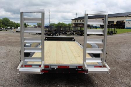 New 2027 Moritz ELBH 7' x 18' Low Pro - Aluminum Ramps - Equipment Trailer - 14000# GVW