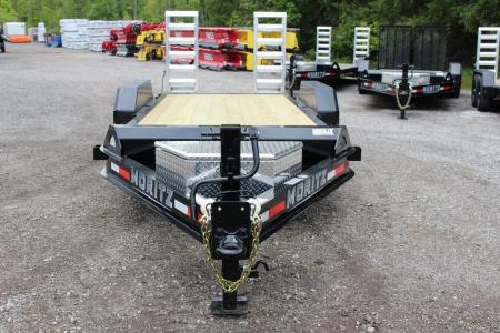 New 2027 Moritz ELBH 7' x 18' Low Pro - Aluminum Ramps - Equipment Trailer - 14000# GVW