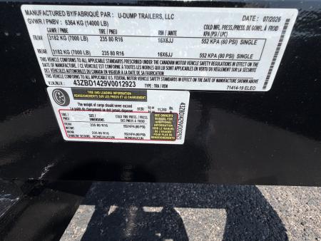 New 2027 7X14 U-Dump Dump Trailer