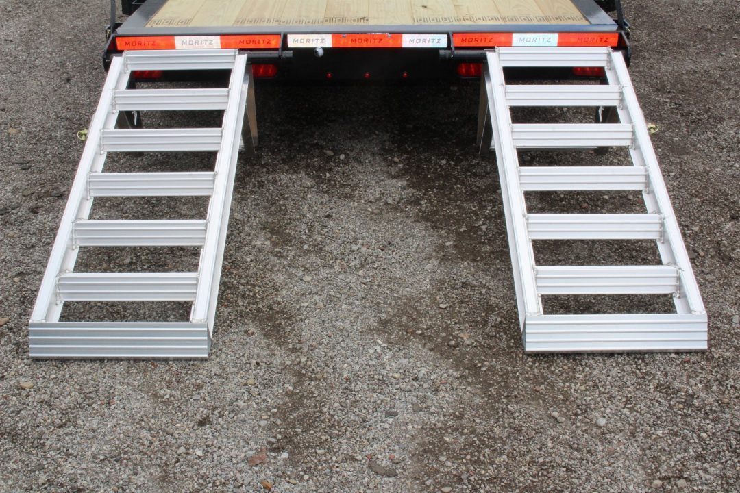 New 2027 Moritz ELBH 7' x 18' Low Pro - Aluminum Ramps - Equipment Trailer - 14000# GVW