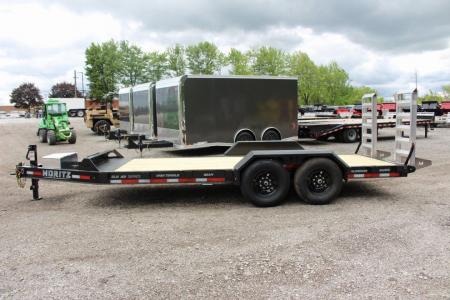 New 2027 Moritz ELBH 7' x 18' Low Pro - Aluminum Ramps - Equipment Trailer - 14000# GVW
