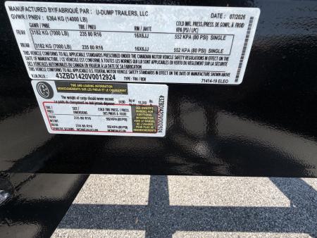New 2027 7X14 U-Dump Dump Trailer