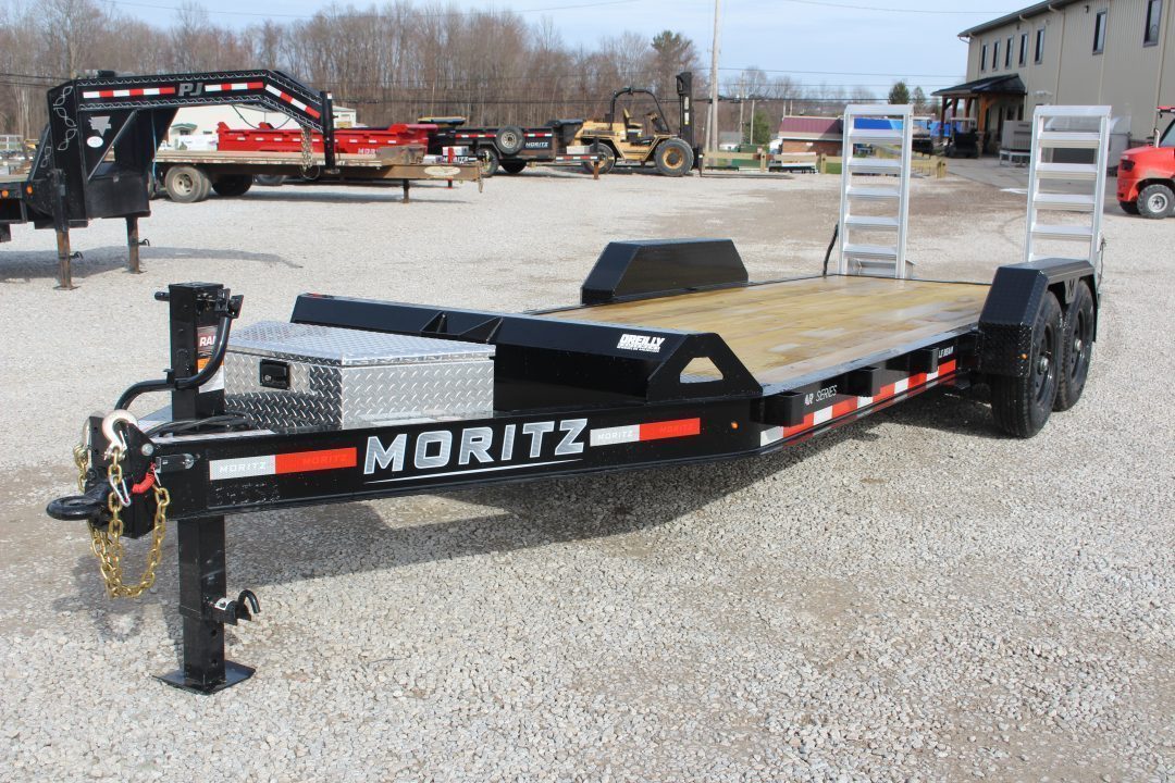 New 2027 Moritz ELBH 7' x 20' Low Pro - Aluminum Ramps - Equipment Trailer - 14000# GVW