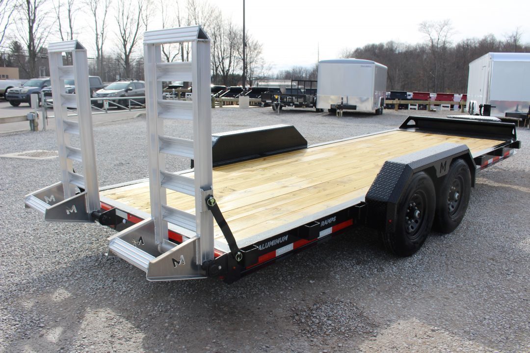 New 2027 Moritz ELBH 7' x 20' Low Pro - Aluminum Ramps - Equipment Trailer - 14000# GVW