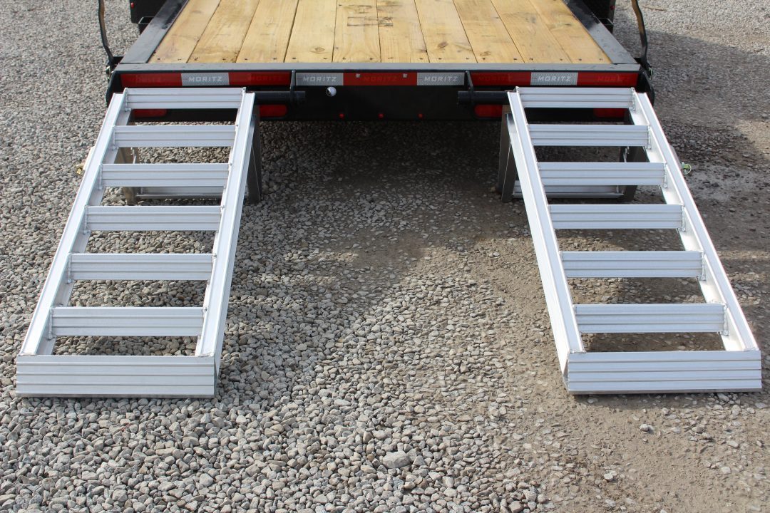 New 2027 Moritz ELBH 7' x 20' Low Pro - Aluminum Ramps - Equipment Trailer - 14000# GVW