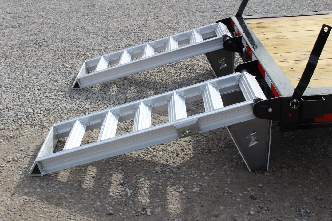 New 2027 Moritz ELBH 7' x 20' Low Pro - Aluminum Ramps - Equipment Trailer - 14000# GVW