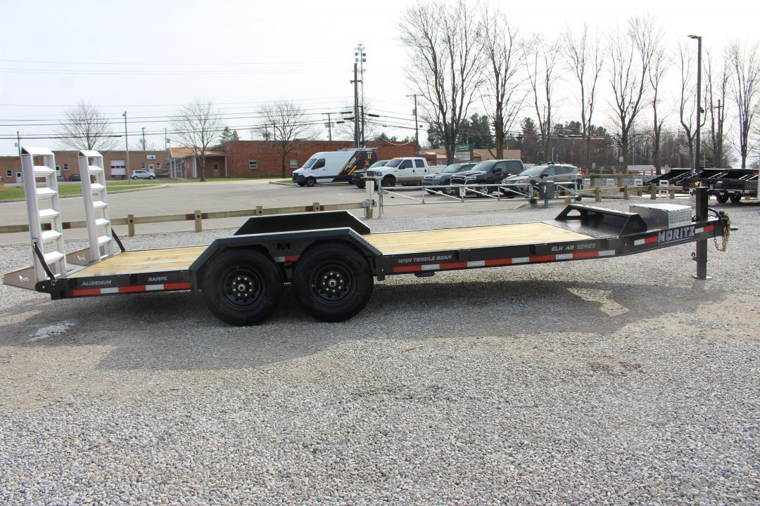 New 2027 Moritz ELBH 7' x 20' Low Pro - Aluminum Ramps - Equipment Trailer - 14000# GVW