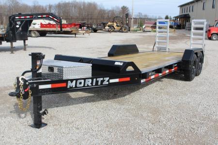 New 2027 Moritz ELBH 7' x 20' Low Pro - Aluminum Ramps - Equipment Trailer - 14000# GVW