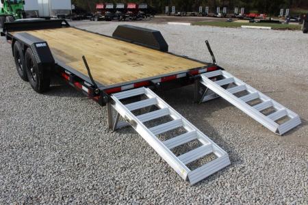 New 2027 Moritz ELBH 7' x 20' Low Pro - Aluminum Ramps - Equipment Trailer - 14000# GVW