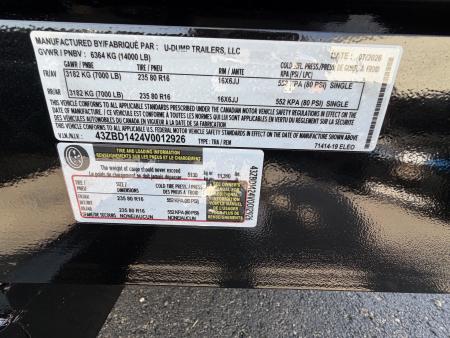 New 2027 7X14 U-Dump Dump Trailer