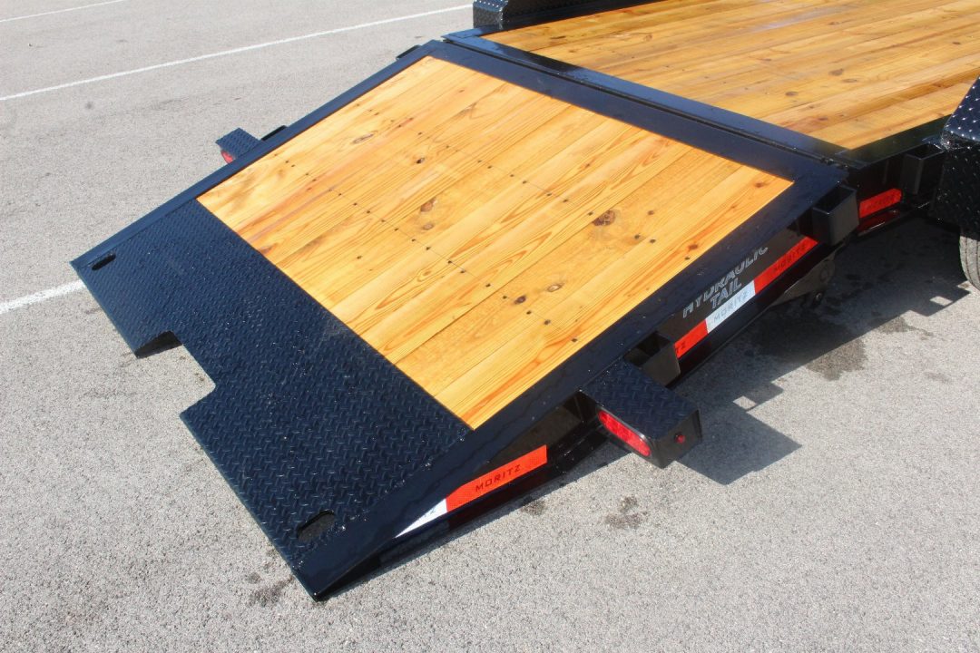 New 2027 Moritz 7' x 16' + 6' Low Pro - Hydraulic Power Tail - Equipment Trailer - 14000# GVW
