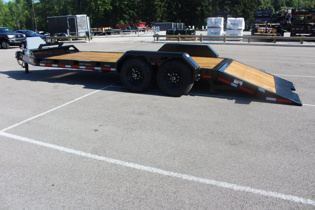New 2027 Moritz 7' x 16' + 6' Low Pro - Hydraulic Power Tail - Equipment Trailer - 14000# GVW