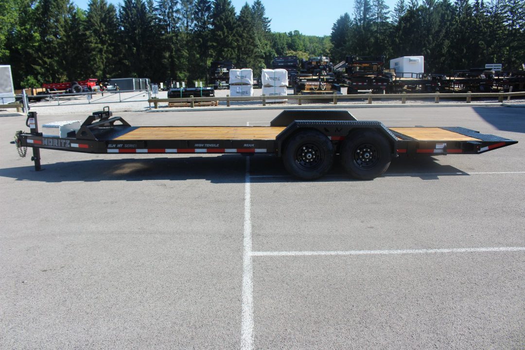 New 2027 Moritz 7' x 16' + 6' Low Pro - Hydraulic Power Tail - Equipment Trailer - 14000# GVW