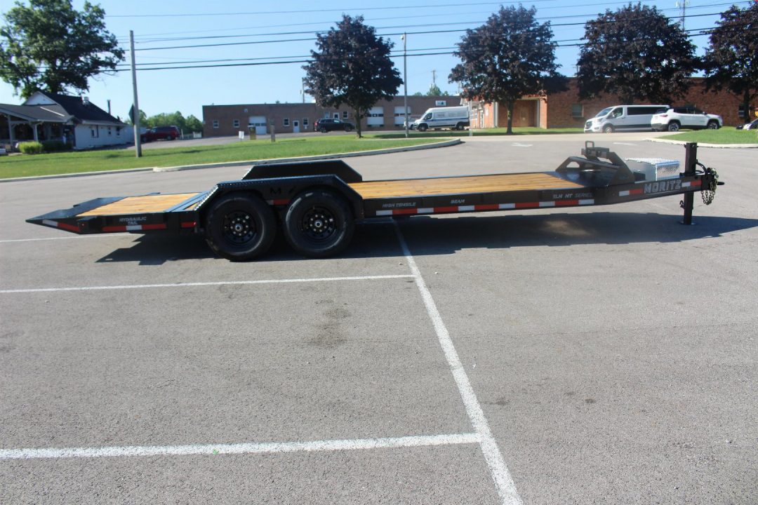 New 2027 Moritz 7' x 16' + 6' Low Pro - Hydraulic Power Tail - Equipment Trailer - 14000# GVW