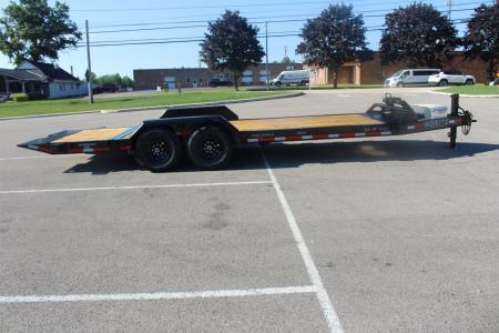 New 2027 Moritz 7' x 16' + 6' Low Pro - Hydraulic Power Tail - Equipment Trailer - 14000# GVW