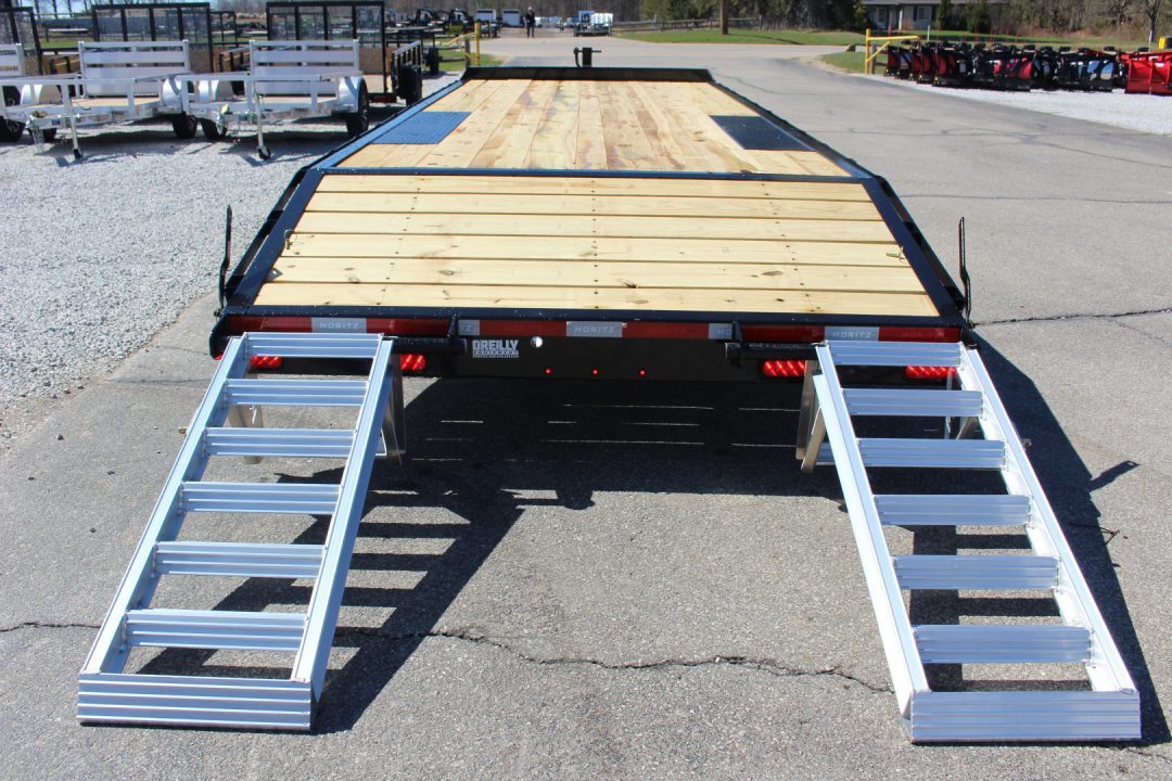 New 2027 Moritz 8' 6" x 20' + 4' Deckover Flatbed w/ Beavertail - Aluminum Ramps - 14,000# GVW