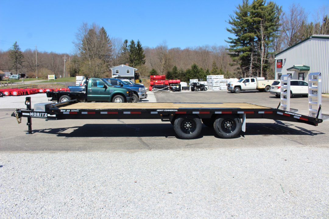 New 2027 Moritz 8' 6" x 20' + 4' Deckover Flatbed w/ Beavertail - Aluminum Ramps - 14,000# GVW