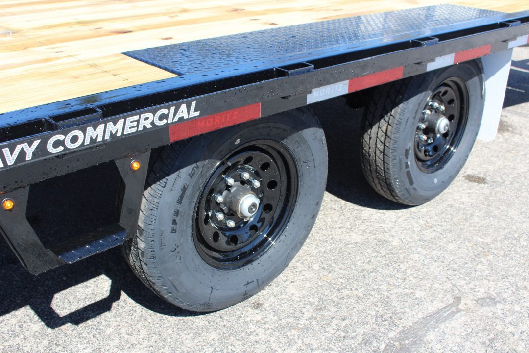 New 2027 Moritz 8' 6" x 20' + 4' Deckover Flatbed w/ Beavertail - Aluminum Ramps - 14,000# GVW