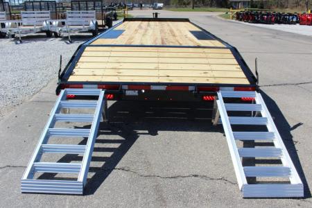 New 2027 Moritz 8' 6" x 20' + 4' Deckover Flatbed w/ Beavertail - Aluminum Ramps - 14,000# GVW