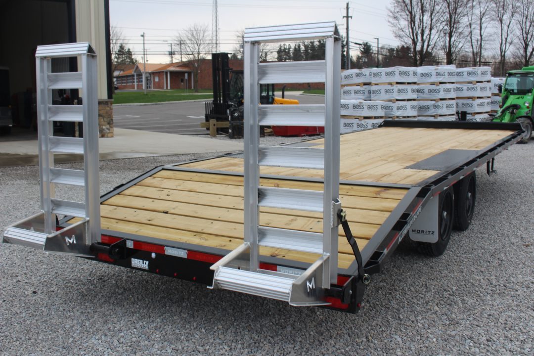 New 2027 Moritz 8' 6" x 20' + 4' Deckover Flatbed w/ Beavertail - Aluminum Ramps - 16,000# GVW