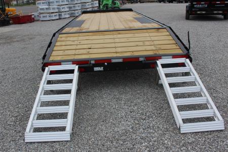 New 2027 Moritz 8' 6" x 20' + 4' Deckover Flatbed w/ Beavertail - Aluminum Ramps - 16,000# GVW