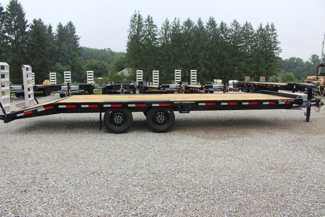 New 2027 Moritz 8' 6" x 22' + 4' Deckover Flatbed w/ Beavertail - Aluminum Ramps - 16,000# GVW