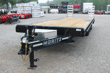 New 2027 Moritz 8' 6  x 22' + 4' Deckover Flatbed w/ Beavertail - Aluminum Ramps - 16,000# GVW