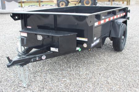 New 2027 Sure-Trac 5' x 8' Low Profile Homeowner Dump Trailer 5K - Single Ram (NO RAMPS) - BARN DOORS
