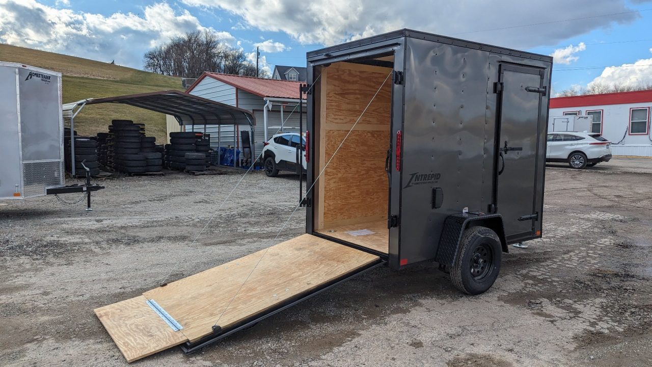 New 2027 Homesteader 5x8 Intrepid V-Nose Cargo Trailer w/ Ramp Door