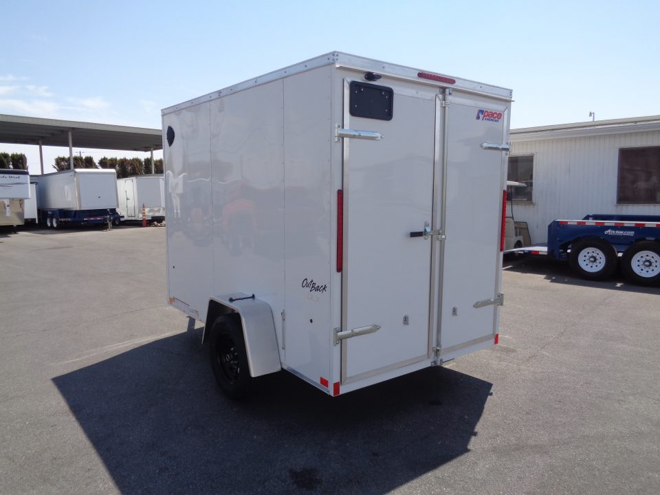 New 2027 Pace American 6x10 * Out Back DLX * V-Nose Single Axle Cargo Trailer w/ Double Rear Doors