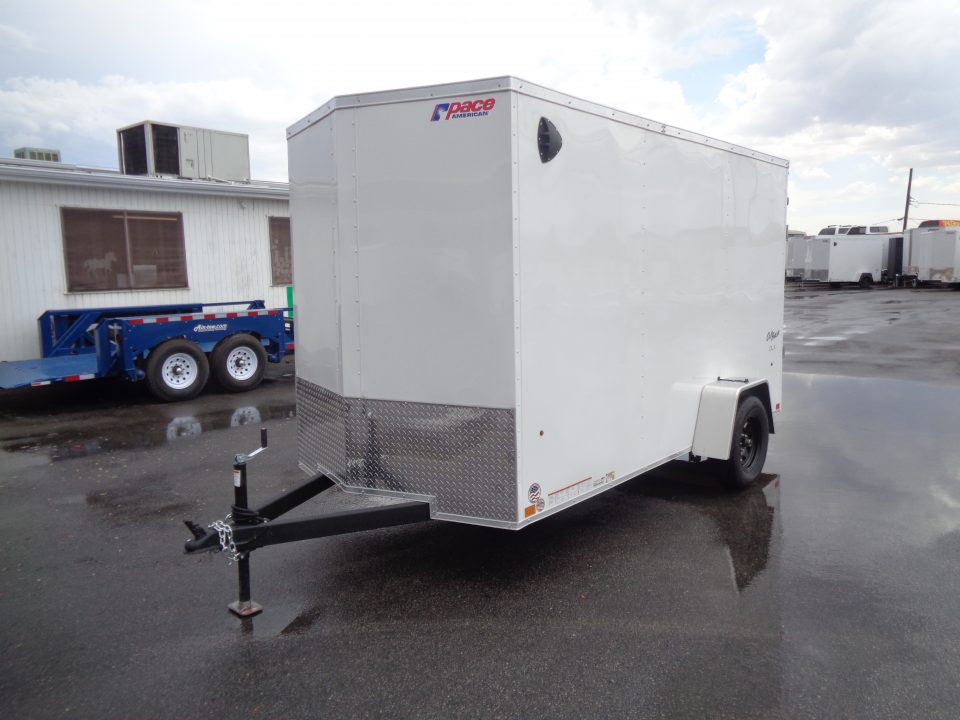 New 2027 Pace American 6x12 * Out Back DLX * V-Nose Single Axle Cargo Trailer w/ Ramp Door