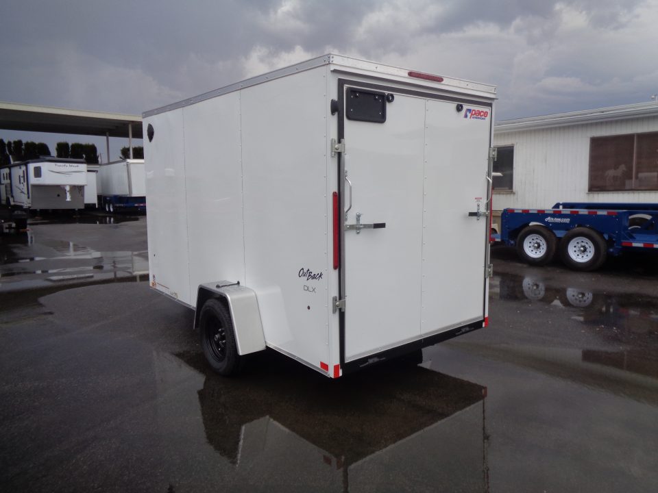 New 2027 Pace American 6x12 * Out Back DLX * V-Nose Single Axle Cargo Trailer w/ Ramp Door