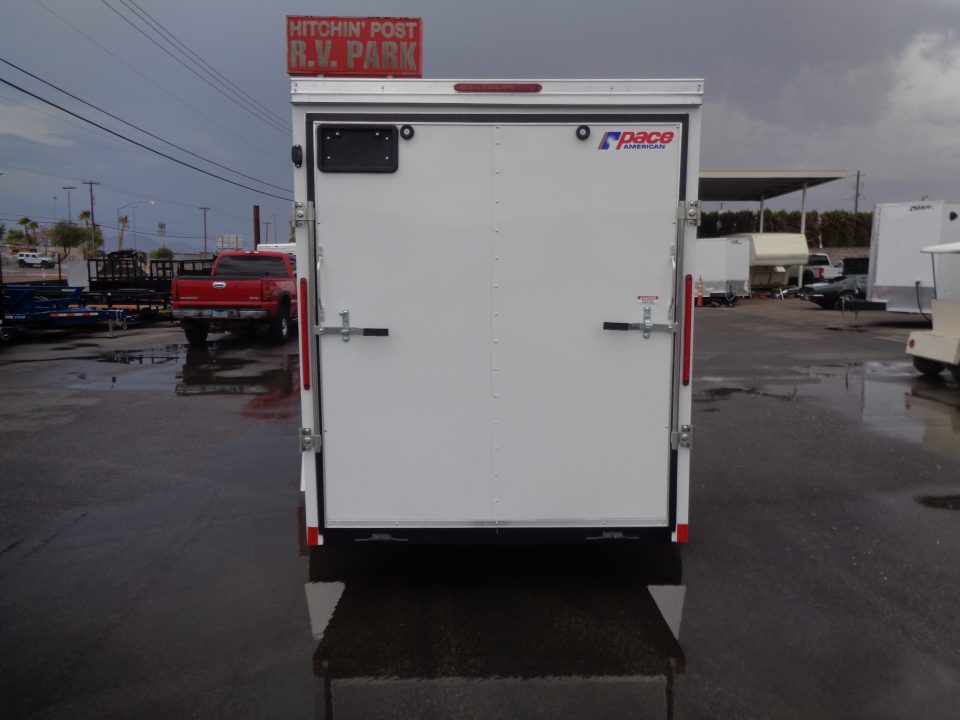 New 2027 Pace American 6x12 * Out Back DLX * V-Nose Single Axle Cargo Trailer w/ Ramp Door
