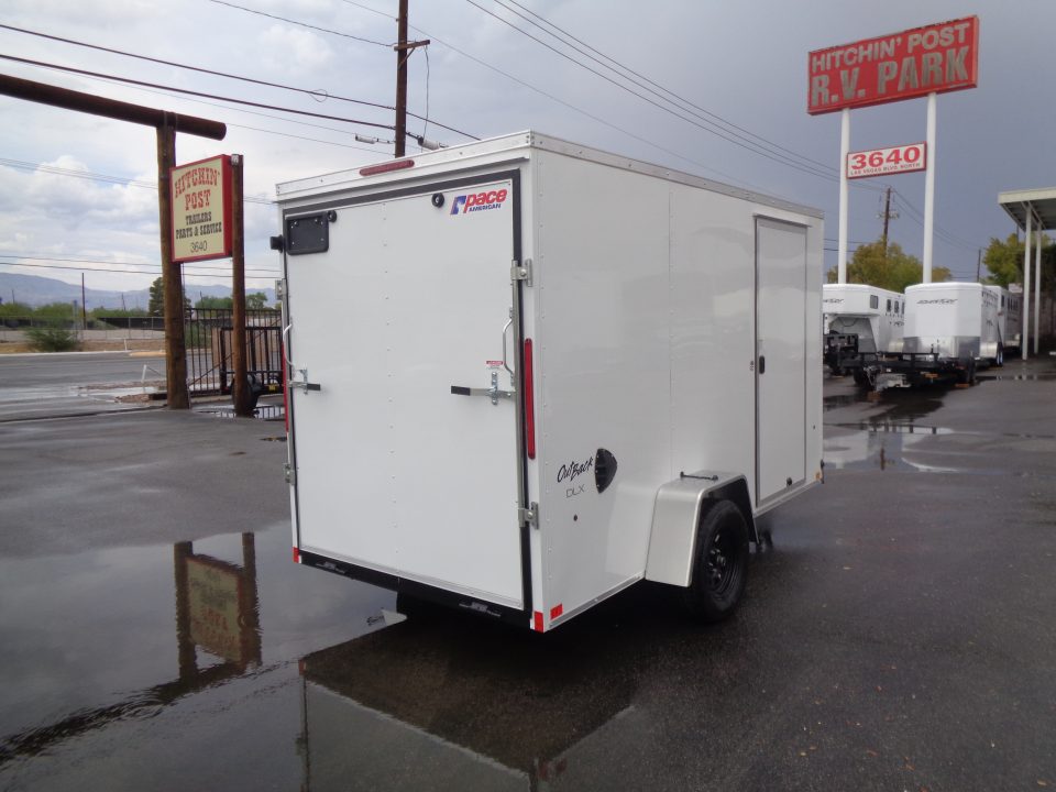 New 2027 Pace American 6x12 * Out Back DLX * V-Nose Single Axle Cargo Trailer w/ Ramp Door