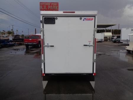 New 2027 Pace American 6x12 * Out Back DLX * V-Nose Single Axle Cargo Trailer w/ Ramp Door
