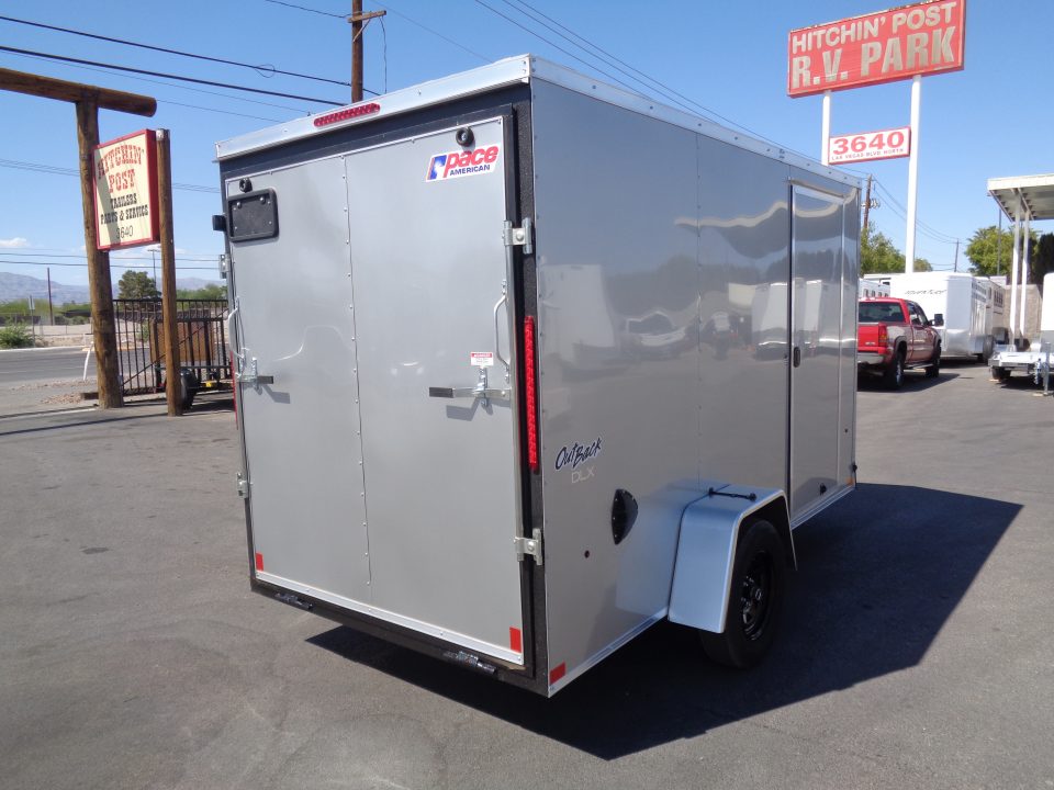 New 2027 Pace American 6x12 * Out Back DLX * V-Nose Single Axle Cargo Trailer w/ Rear Ramp Door