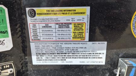 New 2027 Horizon Trailers HZ7 14X83 15.2K Dump BP Dump Trailer