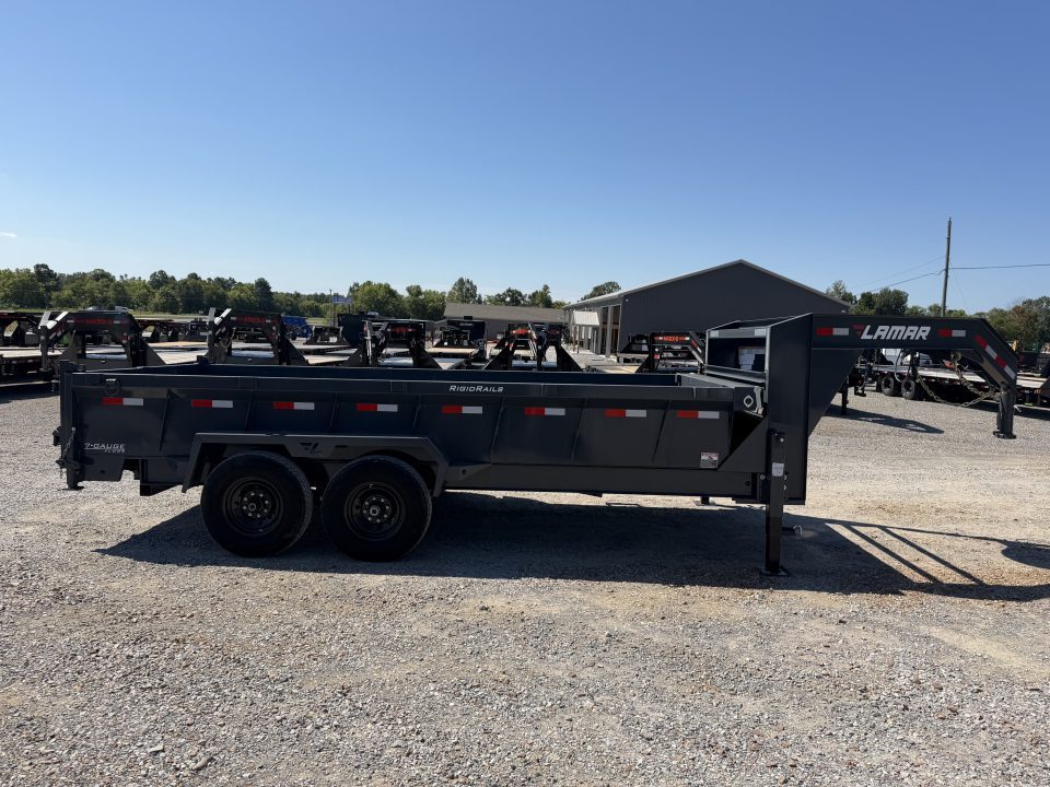 Used 2024 Lamar 83"x16' 14k Gooseneck Dump Trailer