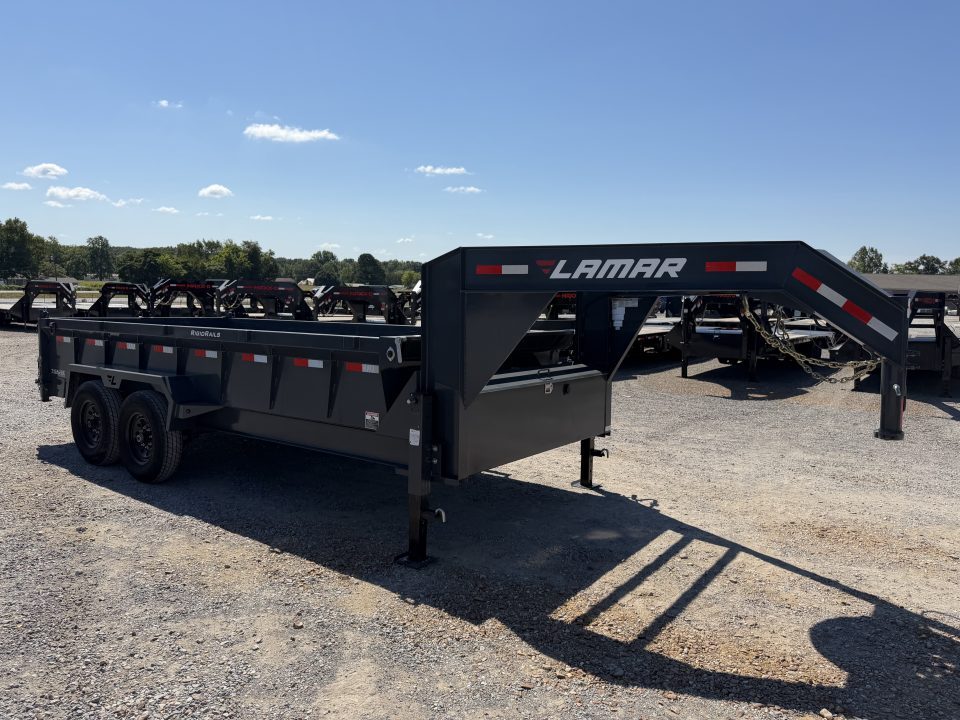 Used 2024 Lamar 83"x16' 14k Gooseneck Dump Trailer