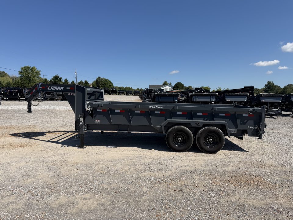 Used 2024 Lamar 83"x16' 14k Gooseneck Dump Trailer