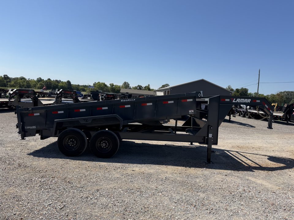 Used 2024 Lamar 83"x16' 14k Gooseneck Dump Trailer