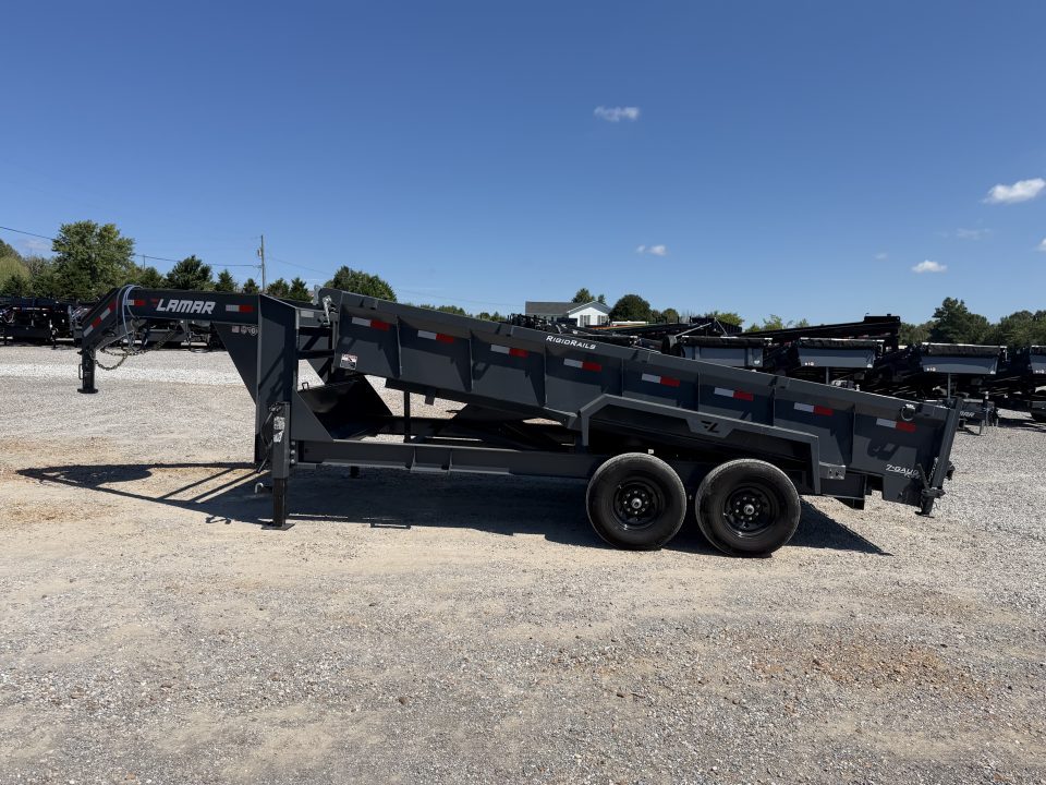Used 2024 Lamar 83"x16' 14k Gooseneck Dump Trailer