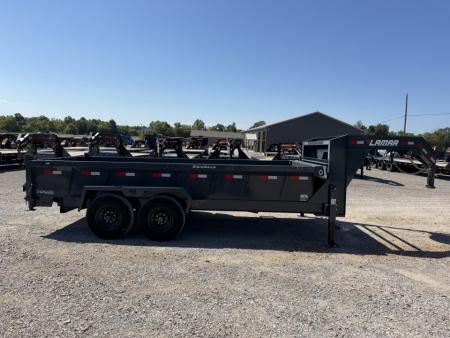 Used 2024 Lamar 83"x16' 14k Gooseneck Dump Trailer